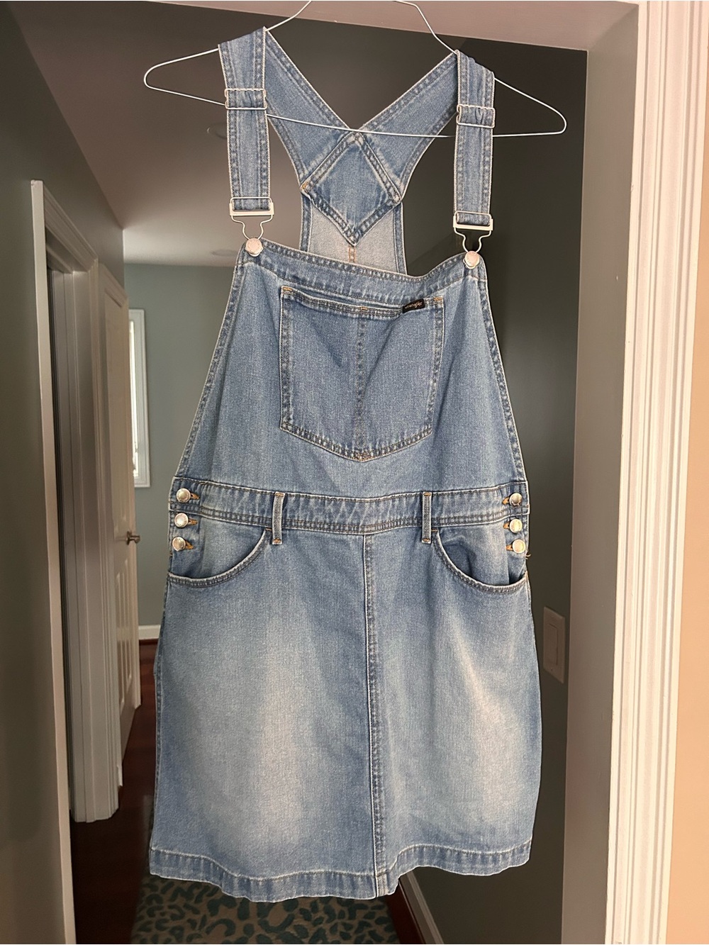 Wrangler Light Blue Denim Overall Skirt